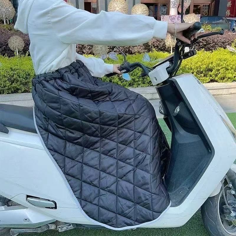 电动车挡风围裙挡风被半身裙冬季保暖电瓶车护腿加绒加厚骑车防风