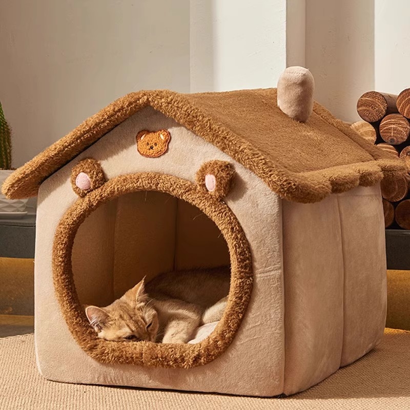 狗窝四季通用小型犬狗房子狗屋可拆洗封闭式冬天保暖猫窝宠物用品