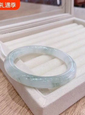 新疆仿天山山脉翡翠天山翠手镯少女琉璃镯子冰种春绿圆条飘花叮当