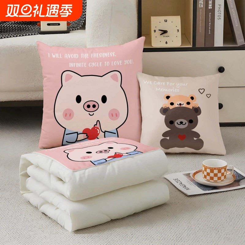 抱枕被子两用加厚二合一折叠汽车载内枕头办公室午睡空调毯子靠枕