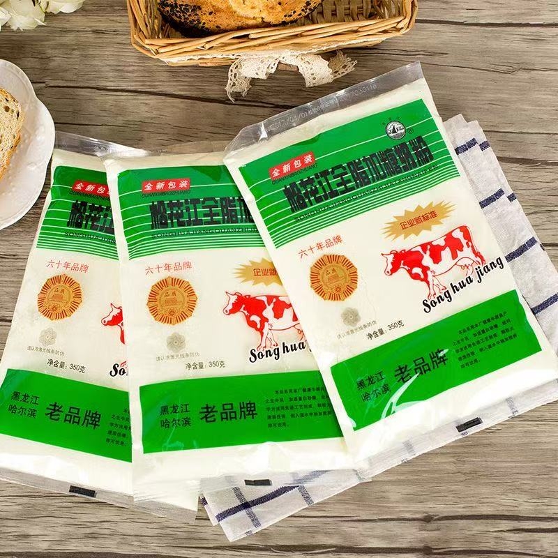 松花江奶粉六十年品牌全脂加糖加锌无蔗糖350g/袋四袋装生牛乳