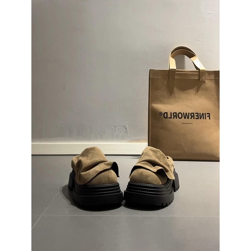 羊皮版~复古新款设计厚底小个子勃肯鞋女一脚蹬磨砂皮半拖包头鞋,女鞋,包头拖,淘宝优惠券,粉丝福利购,淘宝优惠卷