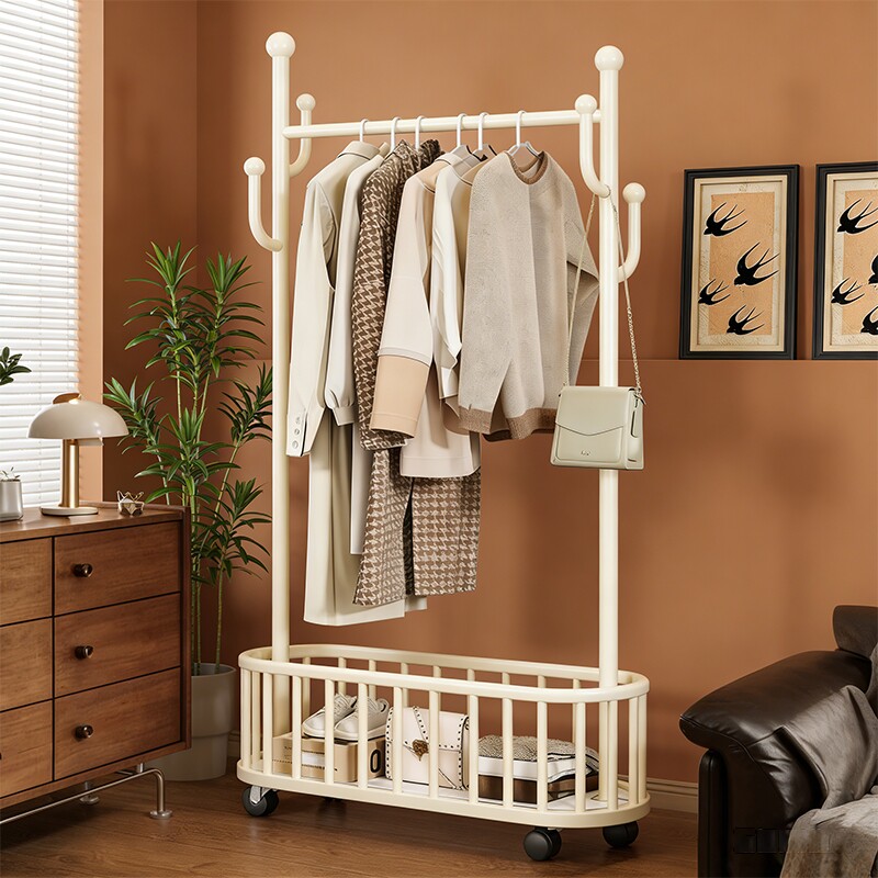 衣帽架立式落地家用可移动多功能玄关衣帽置物整理架阳台晾衣架子