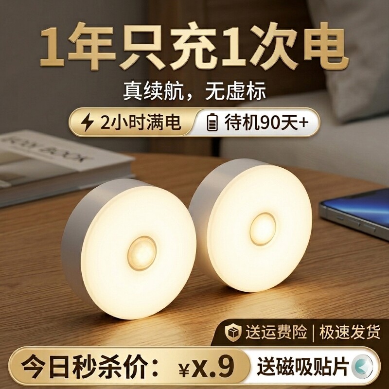 胖东莱爆款】新款led充电感应灯