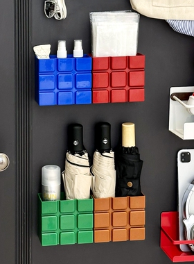 玄关门后磁吸收纳盒宿舍装饰收纳神器改造书桌白板雨伞口罩置物盒