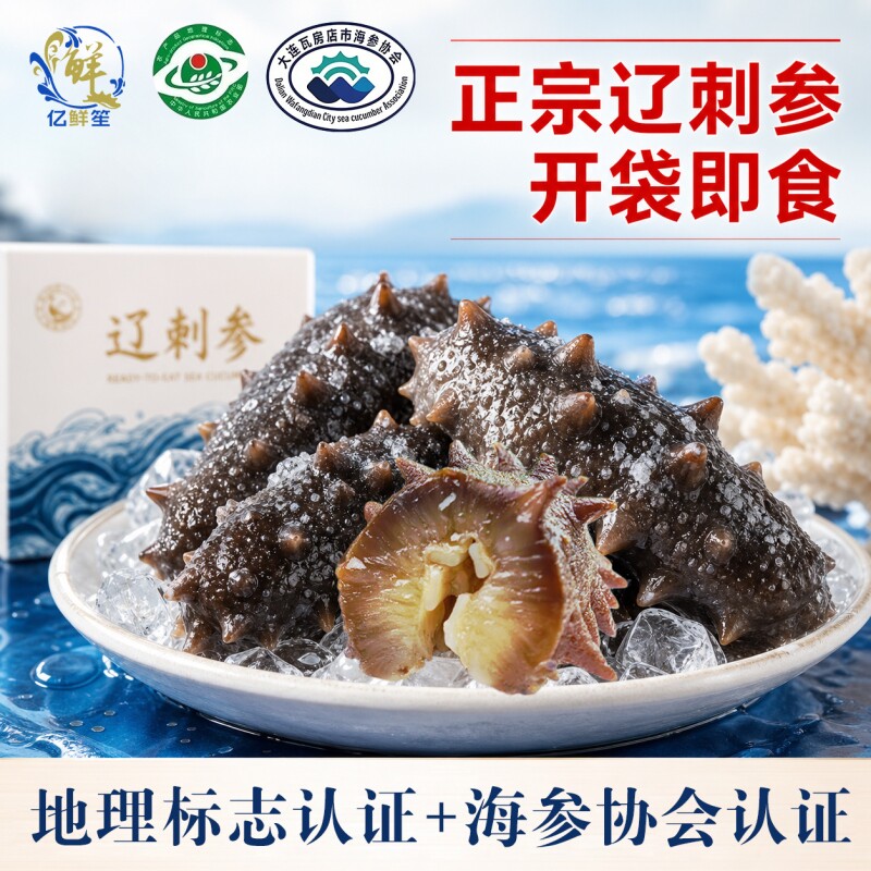 即食大连辽刺参认证瓦房店海参高营养肉质Q弹滋补底播冷冻食用