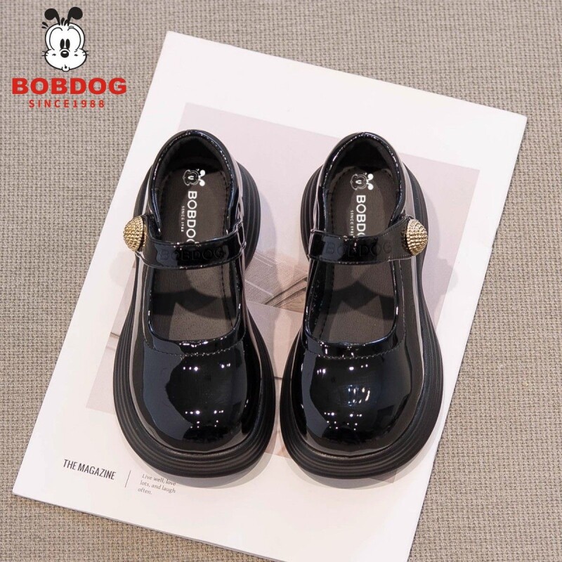 巴布豆真皮女童鞋小皮鞋春秋季2026新款女孩百搭公主鞋儿童乐福鞋