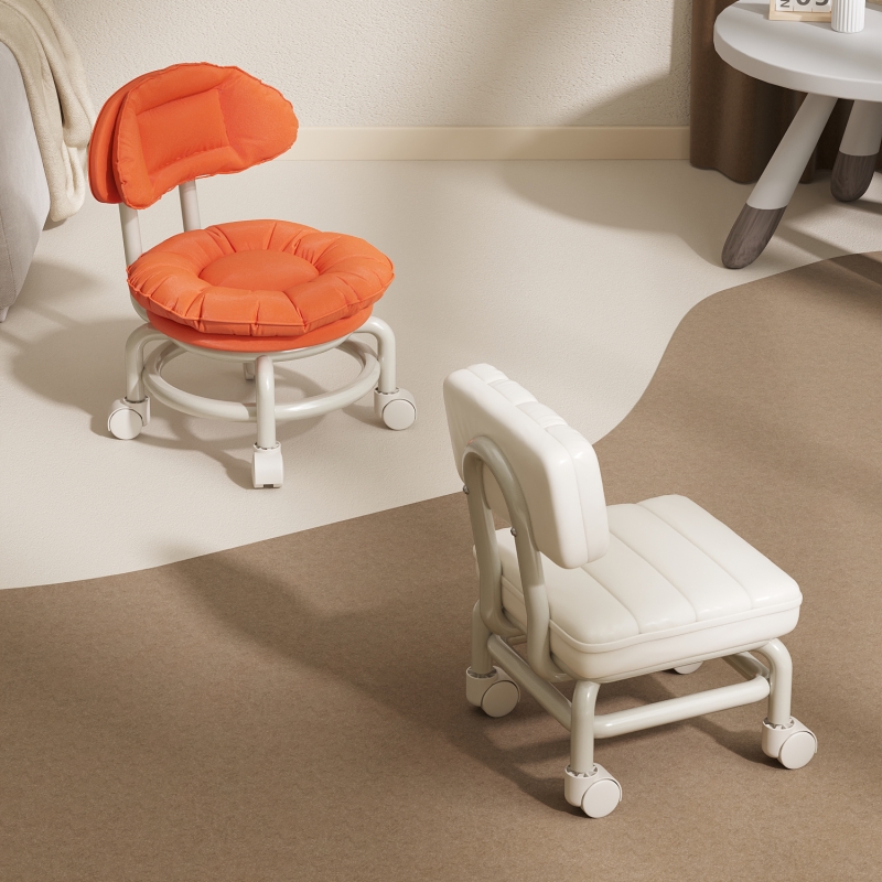 万向轮小凳子滑轮移动靠背带轮子的椅子家用成人滚轮板凳客厅矮凳