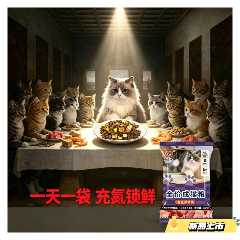 猫粮鲜肉流浪猫布蓝猫试吃体验装宠物粮小包装便携三文鱼油主粮图片