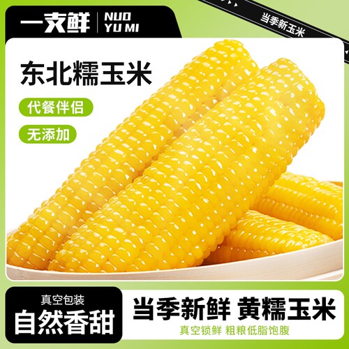 东北黄糯玉米棒甜糯玉米10支装粘苞米即食真空早餐代餐玉米棒香甜