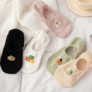 船袜女夏季 浅口无骨隐形防滑脱不掉跟纯棉防臭夏天脚底短袜 薄款