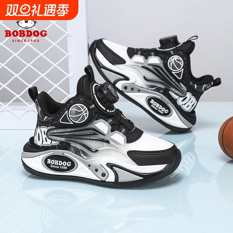 巴布豆儿童男孩运动篮球鞋春秋季2025年新款中大童防滑软底运动鞋