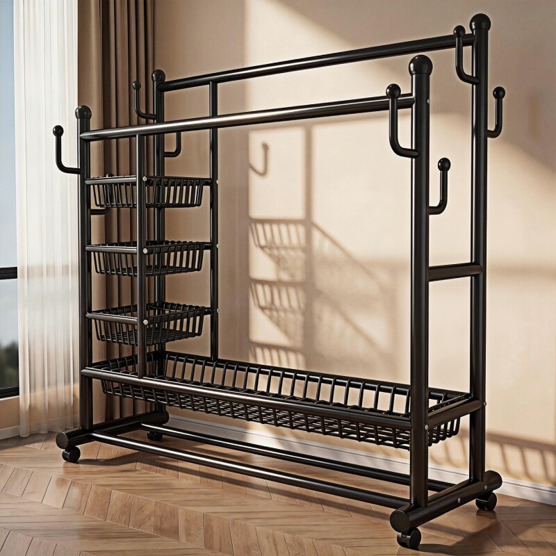 衣架晾衣架卧室落地衣服架子室内阳台家用简易衣架加粗加厚挂衣架