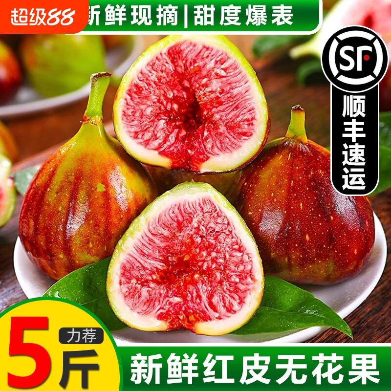 顺丰包邮 红皮无花果鲜果新鲜5斤现摘现发大果孕妇应季水果非青皮