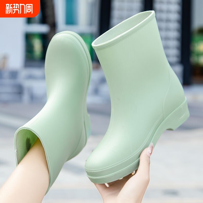 时尚款外穿防水鞋雨鞋雨靴女士低帮成人厨房工作防滑水靴短筒胶鞋
