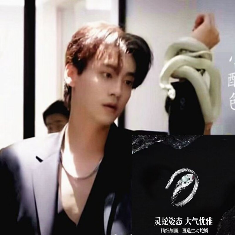 小醋包戒指逆爱同款周边灵蛇情侣对戒小众本命年配饰高级食指戒