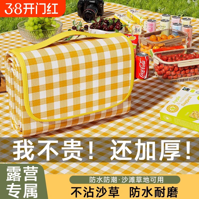 野餐垫防潮垫加厚户外野炊野营沙滩帐篷地垫春游坐垫防水草坪垫子