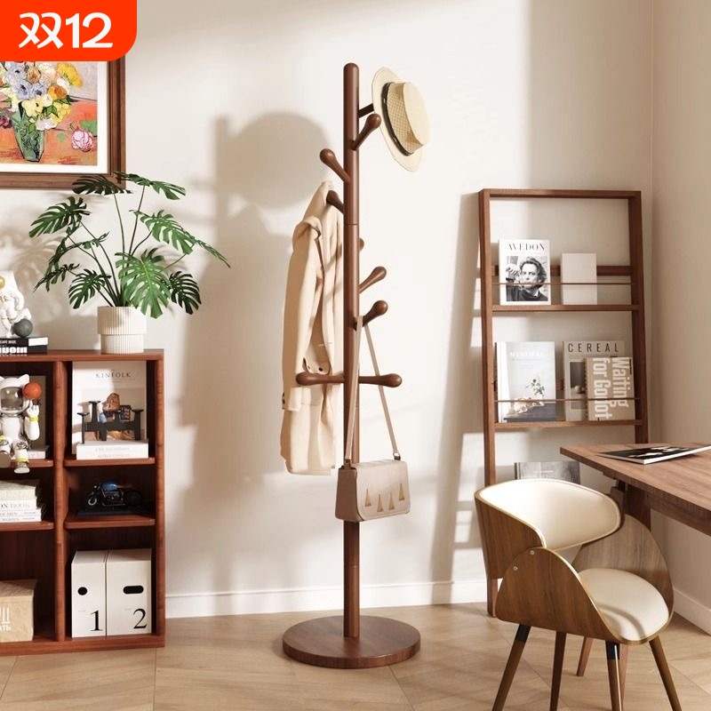 实木衣架落地卧室落地挂衣架家用挂衣置物架衣服挂架挂衣杆衣帽架