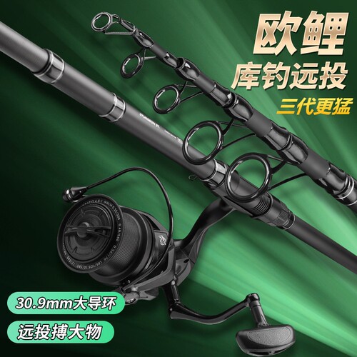 伸缩欧鲤杆大物海钓欧鲤钓竿碳素超硬超轻远投竿套装海竿纺车轮