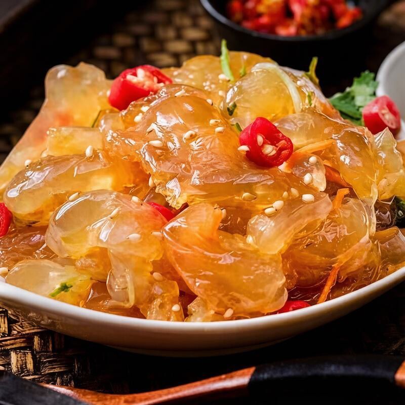 免切海蜇头开袋凉拌下酒菜开胃凉菜新鲜爽脆海鲜小菜野生即食图片