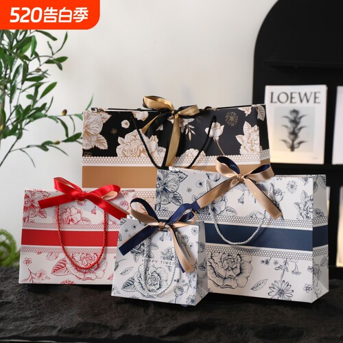 高颜值新款手提袋礼品袋伴手礼袋送丝带包装袋服装袋节日送礼物袋