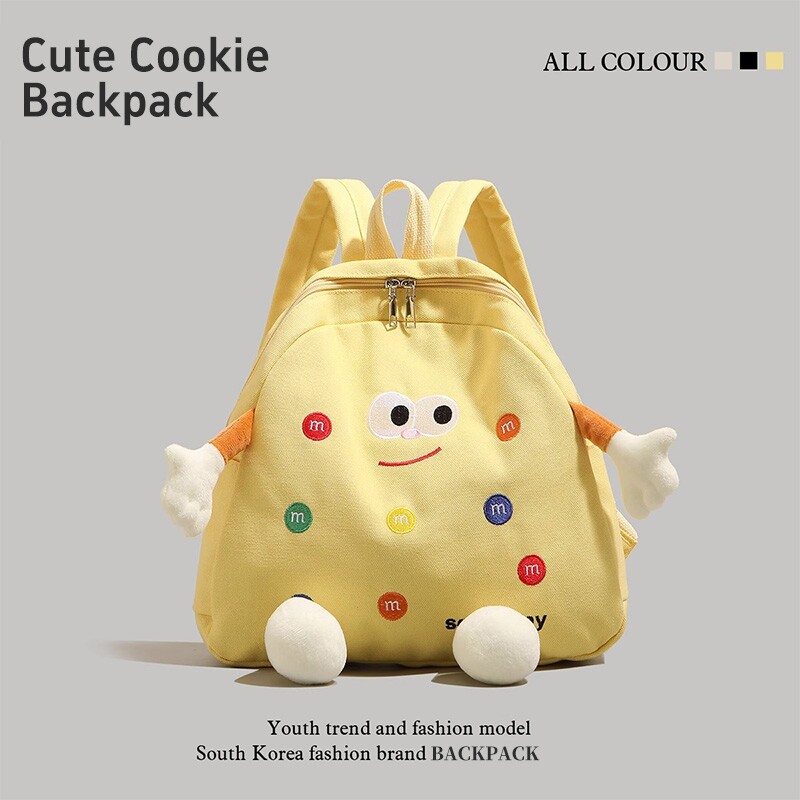 可爱曲奇饼干双肩包女2025新款潮流小学生儿童书包幼儿园轻便背包