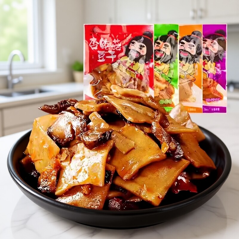 张飞杏鲍菇豆干四川重庆小包装传统老五香香辣豆腐干零食特产辣味