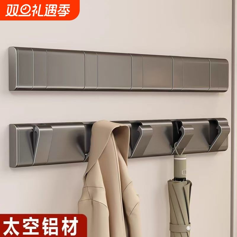 太空铝挂钩免打孔强力承重无痕门后挂衣钩浴室置物架卫生间毛巾挂