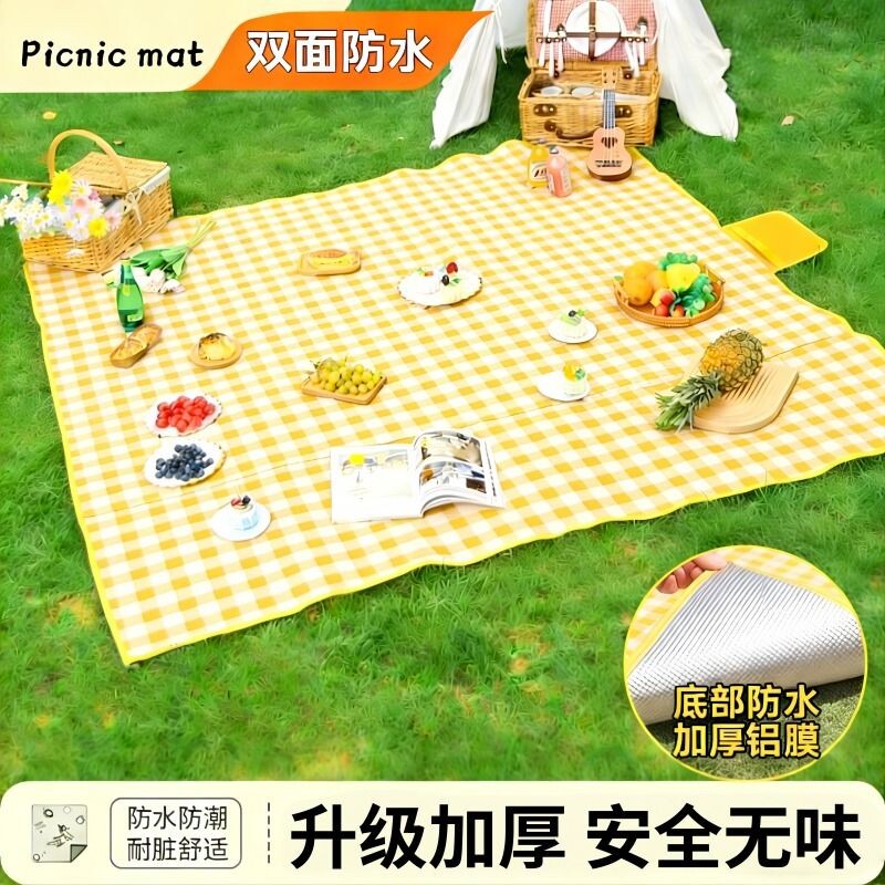 户外野餐垫防潮垫户外露营地垫加厚便携防水野外草坪海滩防水坐垫