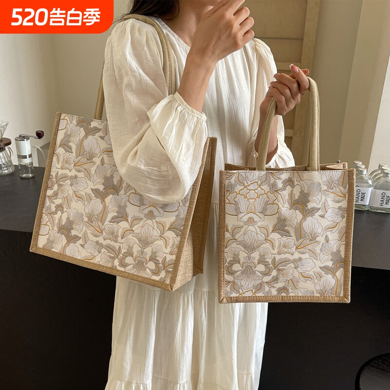 帆布包包女手提包2024大容量新款麻布手提袋女ins上班通勤托特