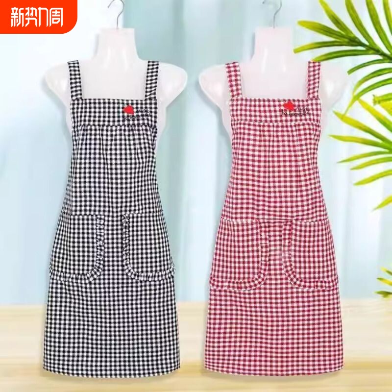 韩版围裙女厨房家用防水防油做饭工作服围腰透气耐磨上班罩衣厨师