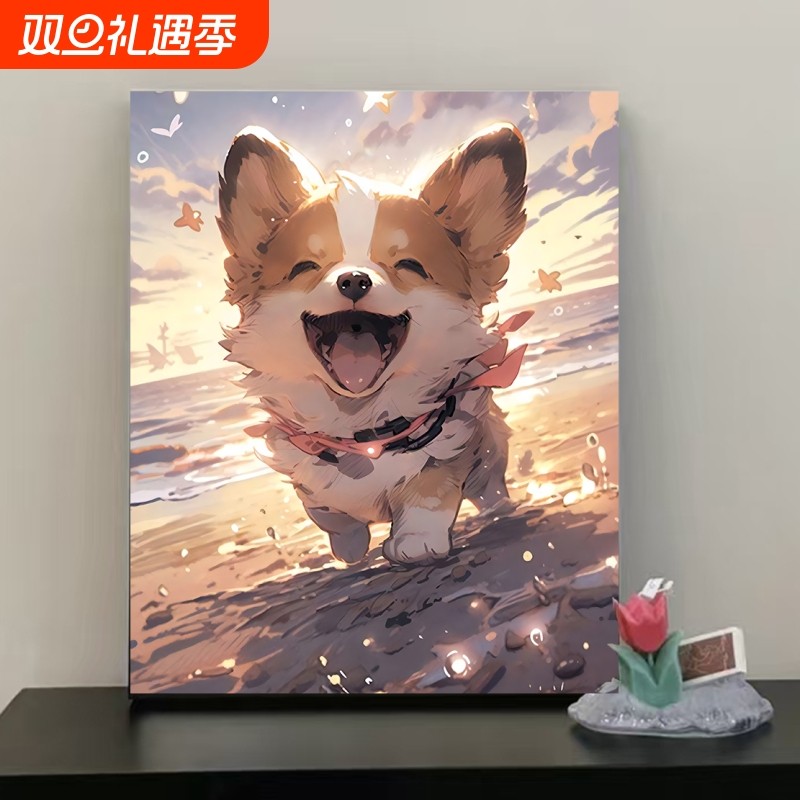 diy数字油画2025卡通动漫风景治愈系简单手工填色油彩画丙烯手