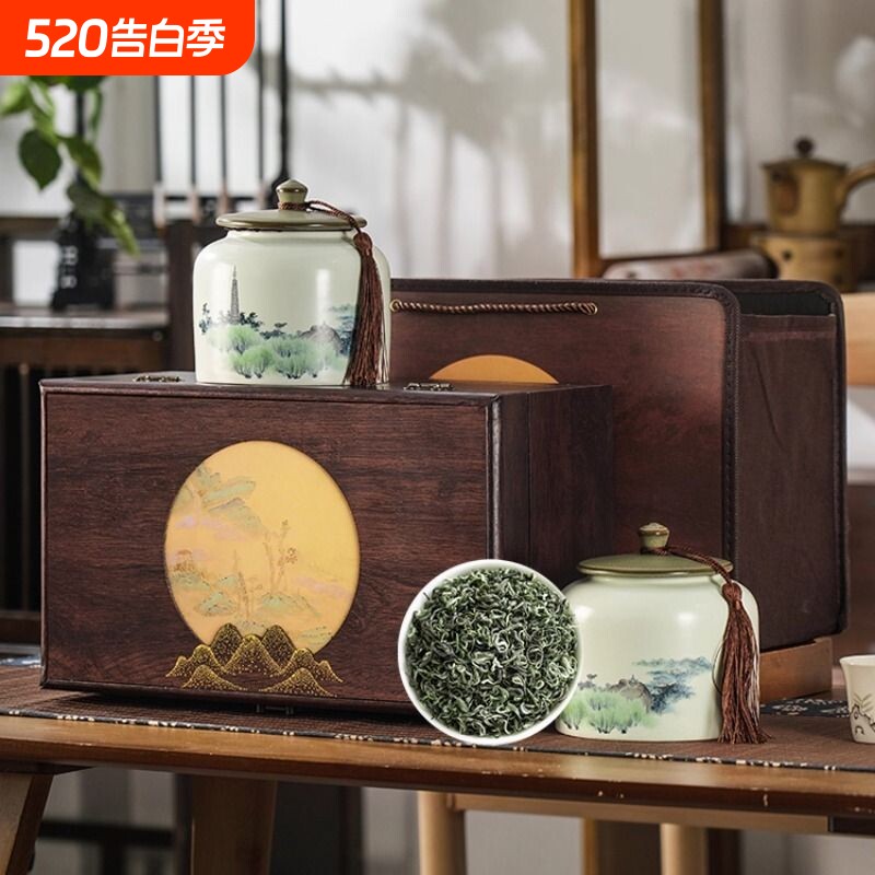 碧螺春2025新茶绿茶陶瓷罐装茶叶礼盒高档中秋送长辈送礼散装高级