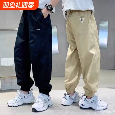 春夏款男童裤子2024春秋新款儿童工装裤夏季长裤中大童纯棉休闲裤