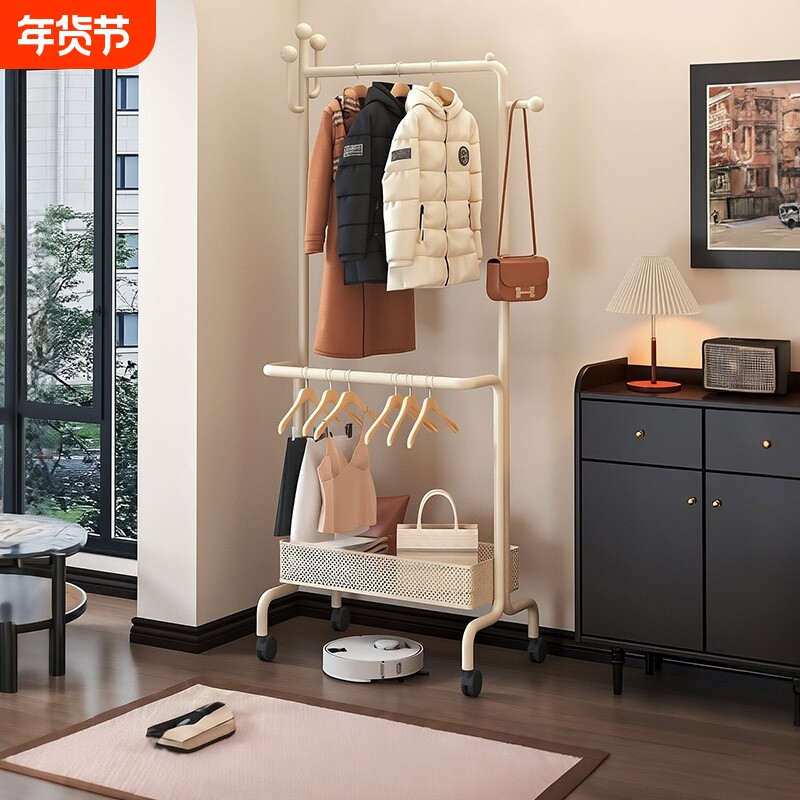 卧室衣架落地挂衣架移动家用落地式高级衣帽架衣服置物架收纳架