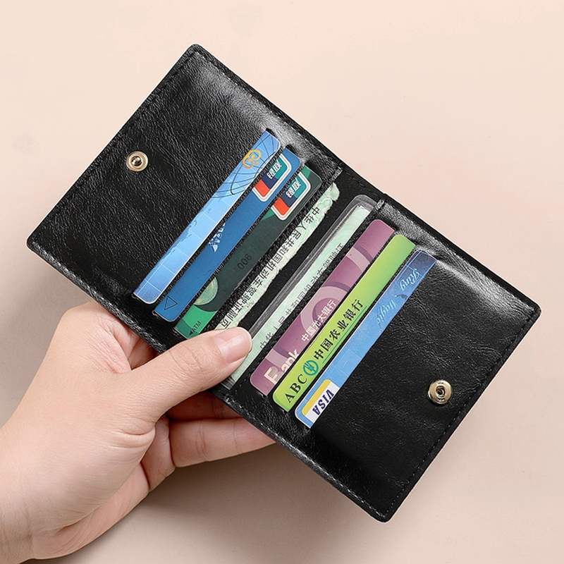 油蜡皮卡包男超薄迷你小钱包多功能多卡位证件卡套防消磁卡夹零钱