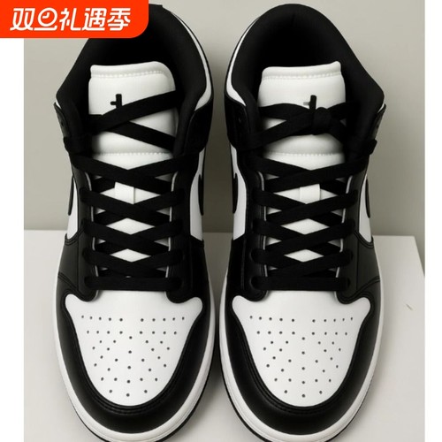 品牌特价J1黑白熊猫男女休闲板鞋