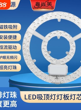 【双排珠灯板】吸顶灯led灯芯节能灯板替换光源磁铁吸附免打孔