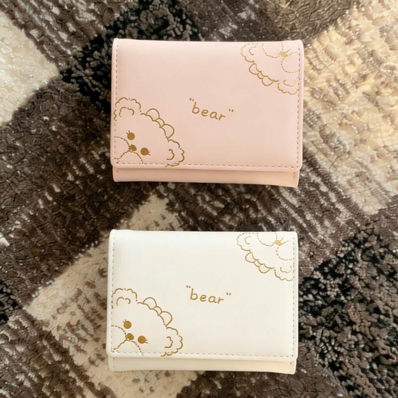 2026新款小熊钱包女可爱超薄小巧学生零钱包折叠钱夹ins风证件