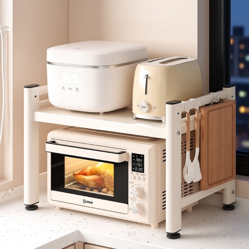 厨房微波炉架置物架多功能多层架子烤箱收纳架家用台面支架双层