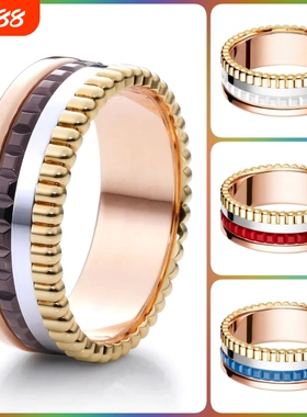 戚薇同款高级感齿轮戒指轻奢ins可转动分色陶瓷情侣款送礼物师雄