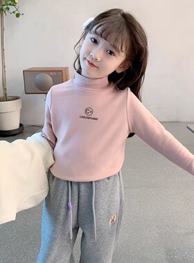 痞猴半高领甜美长袖保暖T恤