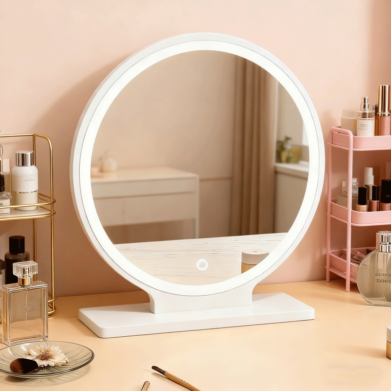 2025新款台式智能led化妆镜带灯女生房间桌面网红主卧梳妆台镜子