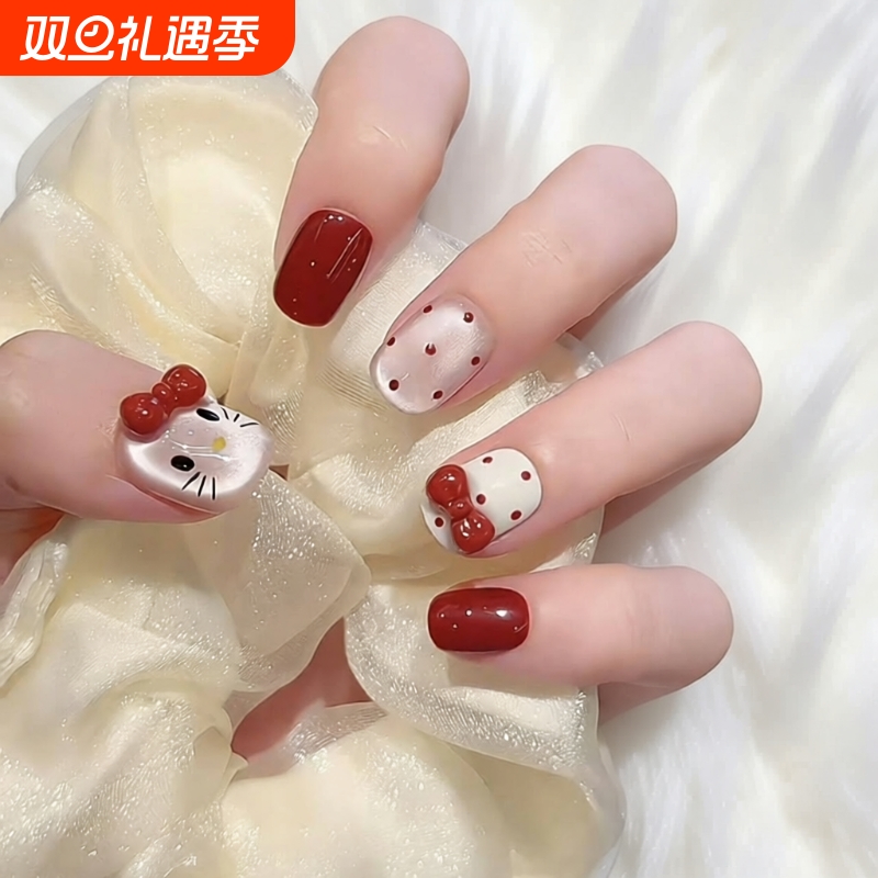 网红款甘露寺裸色渐变手工穿戴甲