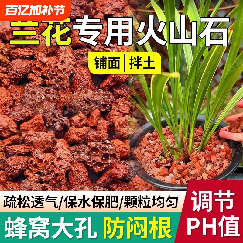 火山石养花蝴蝶兰花专用小颗粒多肉铺面石子鱼缸造景底部砂石石头