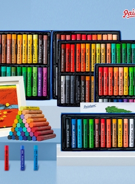 软性重彩油画棒套装画室炫彩儿童超软重彩棒油性蜡笔diy刮刀马卡龙48色莫兰迪欧盟绘画笔12色24色白色丝滑