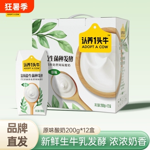 认养一头牛法式原味酸奶200g*12盒3月底益生菌发酵风味礼盒装常温