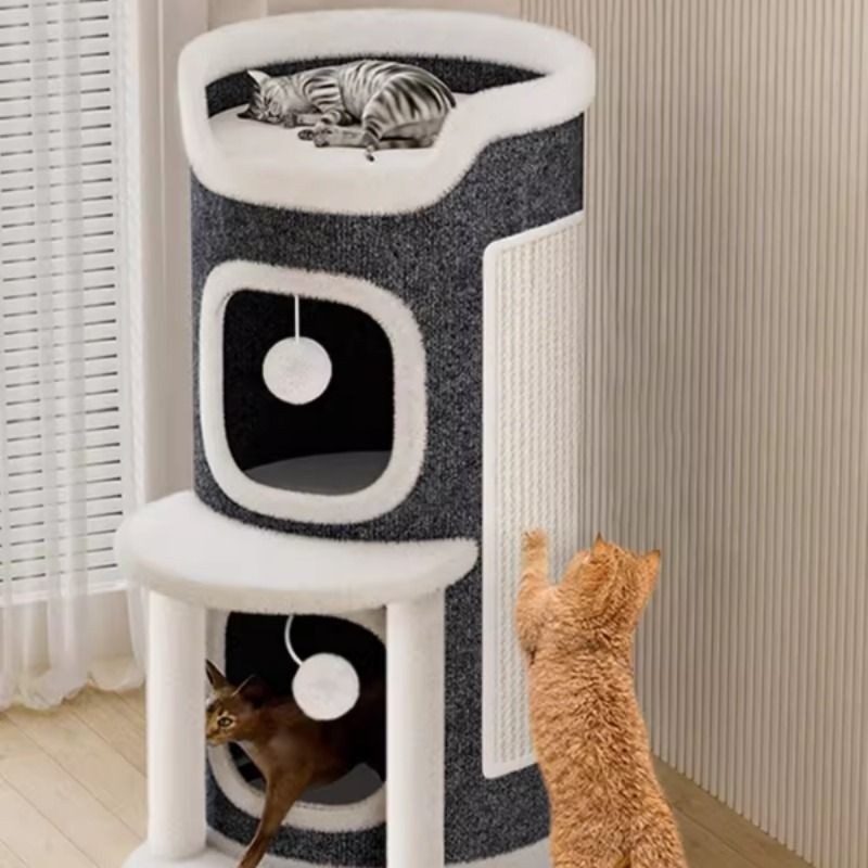 猫窝猫爬架猫树猫抓板一体四季通用冬季保暖半封闭剑麻桶双层猫窝