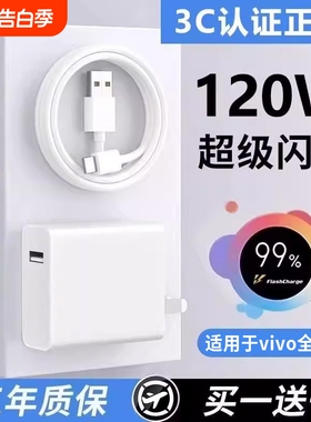 适用于vivo原装充电器120W线极速闪充X200X100X80pro手机S11eS9e充电插头正品适用于iQOO双引擎快充套装typec