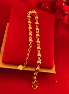 越南沙金手链女款久不掉色细正品999首饰仿真黄金转运闺蜜二人款